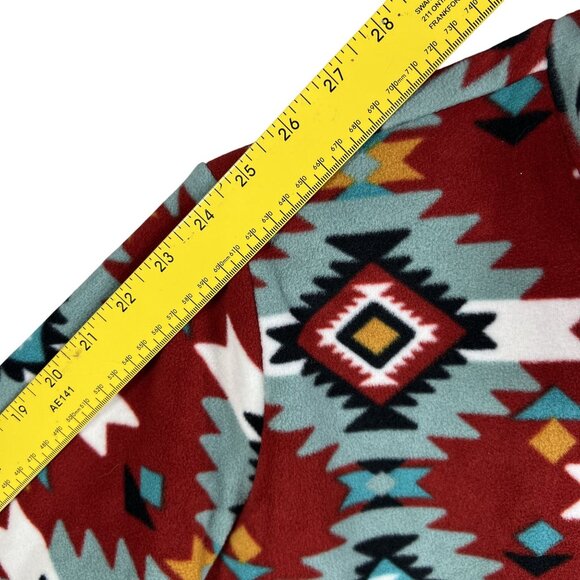 Wrangler Retro Unisex XL Aztec Oversized Pullover Fleece 1/4 Zip Jacket Medieval - Picture 12 of 16